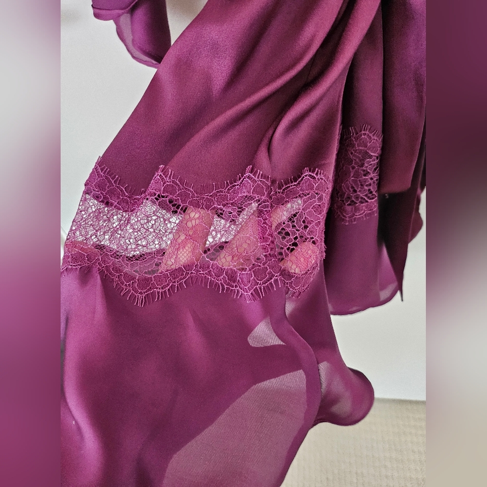 Victoria's Secret Plum Satin Tie-Front Robe - Picture 6 of 10